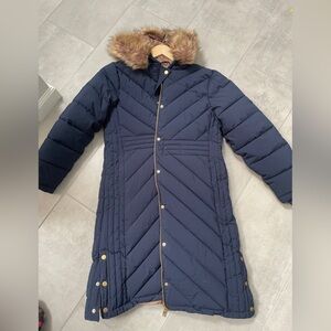 Women’s Maurice’s puffy long winter coat, navy color, size L